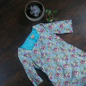 Lindy Bop Vintage Blue Floral Wiggle Dress